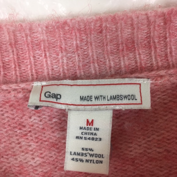 GAP Pastel Pink Lambswool Blend Pullover Sweater - Picture 4 of 7